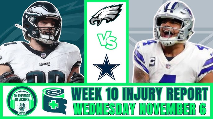 Week 10 Injury Report for Cowboys vs. Eagles: Several Starters Limited